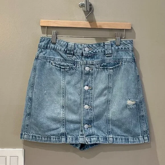 Free People Light Blue Denim Skort - Picture 6 of 16